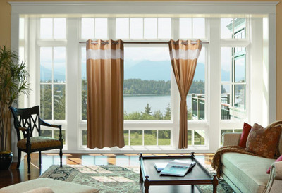 44% OFF on Furnishing Centre Polyester Golden Striped Eyelet Curtain