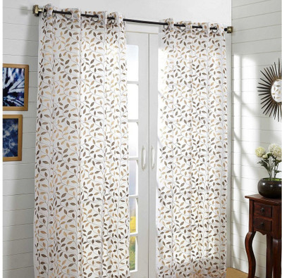 26% OFF on At Home Polycotton Multicolor Floral Eyelet Curtain
