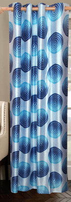 50% OFF on Vrinda Polyester Blue Printed Tab Top Curtain