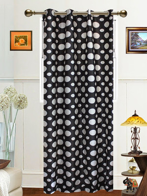 58% OFF on Dekor World Polyester Black Solid Eyelet Curtain