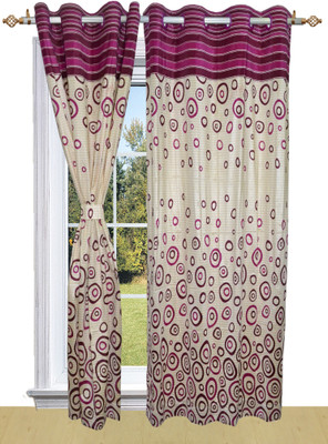 50% OFF on Shandar Polyester Purple Geometric Eyelet Curtain