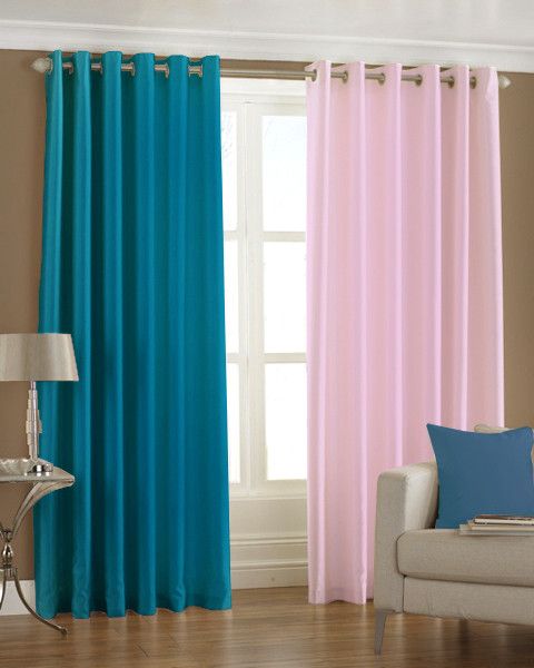 33% OFF on Pindia Polyester Multicolor Solid Eyelet Curtain
