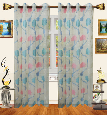 50% OFF on Decor Bazaar Net Multicolor Geometric Eyelet Curtain