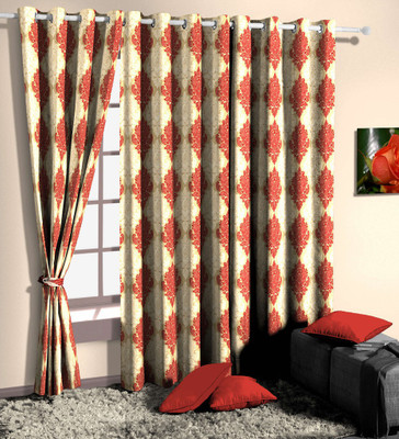 31% OFF on Curtainman Polyester Brown Damask Eyelet Curtain