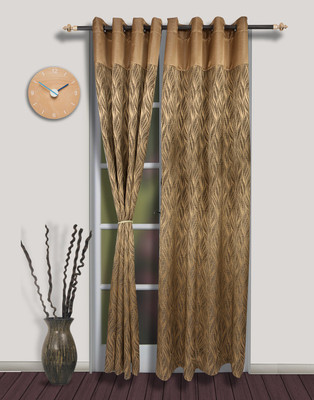 25% OFF on S9home by Seasons Polyester Brown Abstract Eyelet Curtain