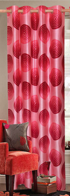 50% OFF on Vrinda Polyester Red Printed Eyelet Curtain