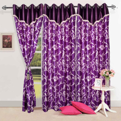 36% OFF on JBG Home Store Polyester Purple Solid Eyelet Curtain