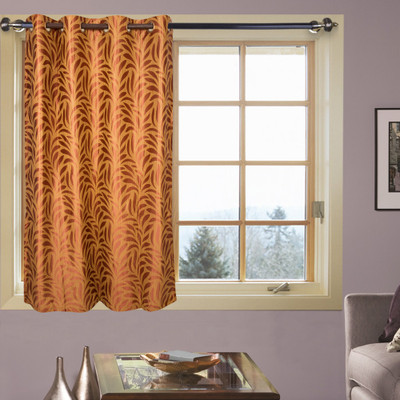 63% OFF on Kings Polycotton Orange Floral Tab Top Curtain