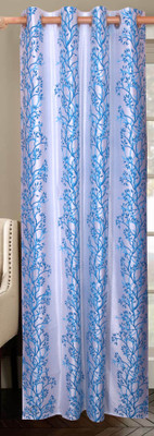 50% OFF on Vrinda Polyester Blue Printed Tab Top Curtain