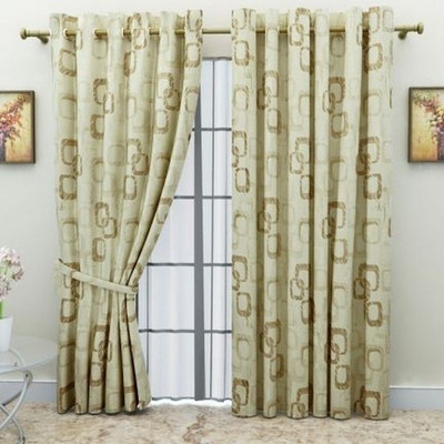 G M HomeFashion Polyester Multicolor Solid Eyelet Curtain G M HomeFashion Polyester Multicolor Solid Eyelet Curtain