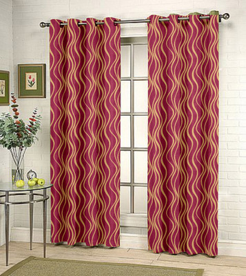 37% OFF on Fabutex Pink Solid Eyelet Curtain