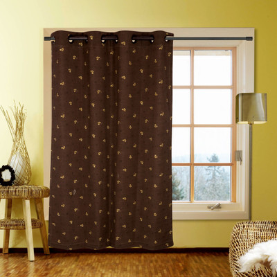 40% OFF on Kings Polycotton Brown Self Design Eyelet Curtain 40% OFF on Kings Polycotton Brown Self Design Eyelet Curtain