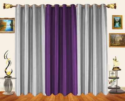 47% OFF on Decor Bazaar Polyester Gray Printed Eyelet Curtain