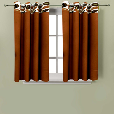 61% OFF on Homefab India Polyester Brown Floral Eyelet Curtain