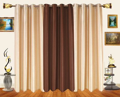 46% OFF on Decor Bazaar Polyester Beige Striped Eyelet Curtain