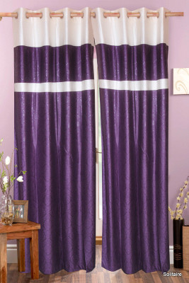 20% OFF on Vrinda Polyester Purple Abstract Eyelet Curtain