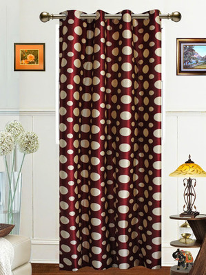 50% OFF on Dekor World Polyester Maroon Floral Eyelet Curtain
