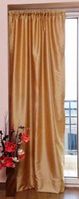 ZappyCart Polyester Gold Solid Eyelet Curtain