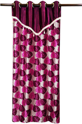 79% OFF on Zikrak Exim Polyester Purple Abstract Eyelet Curtain
