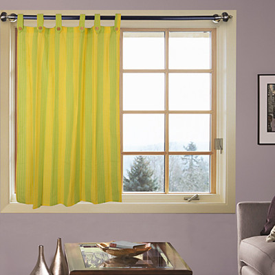 47% OFF on Kings Polyester Green Striped Eyelet Curtain