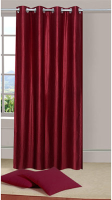51% OFF on Handloomdaddy Polyester Maroon Geometric Eyelet Curtain