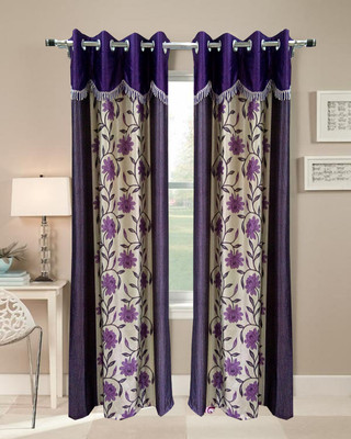 68% OFF on Homefab India Polyester Purple Self Design Eyelet Curtain