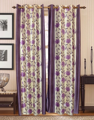 62% OFF on Optimistic Home Furnishing Polyester Purple Solid Eyelet Curtain