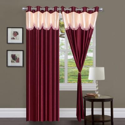 38% OFF on Handloomhub Polyester Maroon Solid Eyelet Curtain 38% OFF on Handloomhub Polyester Maroon Solid Eyelet Curtain