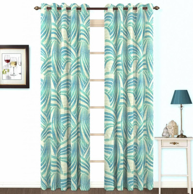 Skipper Polyester, Viscose Blue Polka Eyelet Curtain