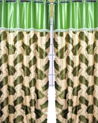 50% OFF on Madhav Product Polyester Green Floral Eyelet Curtain
