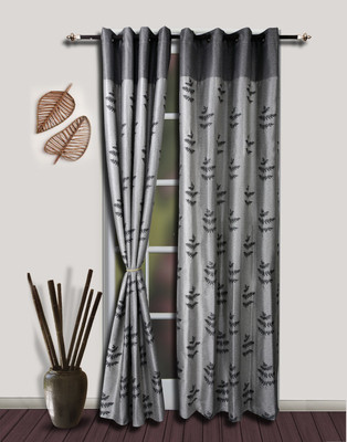 10% OFF on S9home by Seasons Polyester Grey Floral Eyelet Curtain