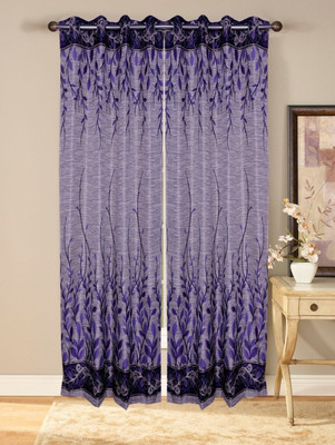 51% OFF on Fresh From Loom Polycotton Purple Self Design Eyelet Curtain