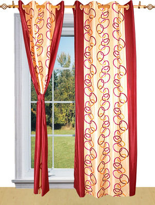 50% OFF on Shandar Polyester Maroon Printed Eyelet Curtain