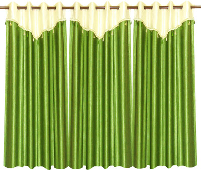 70% OFF on Zikrak Exim Polyester Green Solid Eyelet Curtain