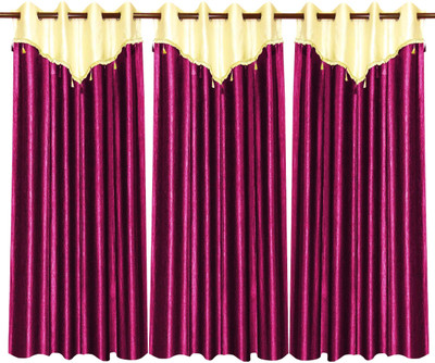 79% OFF on Zikrak Exim Polyester Purple Geometric Eyelet Curtain