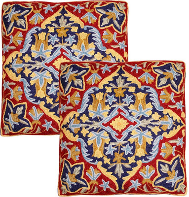 50% OFF on Desi Crown Cushions Cover Pack of 2, 38.1 cm*40.6 cm, Multicolor