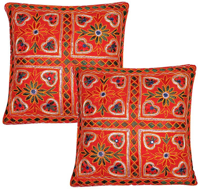 50% OFF on Desi Crown Cushions Cover Pack of 2, 38.1 cm*40.6 cm, Multicolor