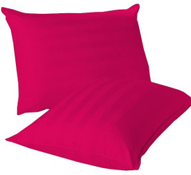 LNT Linen Striped Cushions, Pillows Cover (Pack Of 2, 43.2 Cm*69 Cm, Pink)