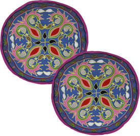 Lal Haveli Embroidered Cushions Cover (Pack Of 2, 46 Cm*46 Cm, Blue)