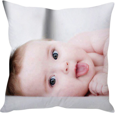 StyBuzz Tounge Sticking Out Baby (12x12) Cushions Cover (Pack Of 1)