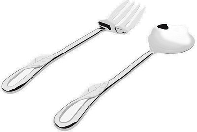 Sage Koncpt Willow leaf salad server set Stainless Steel Cutlery Set Pack of 2 Sage Koncpt Willow leaf salad server set Stainless Steel Cutlery Set Pack of 2