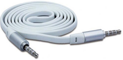 Cellista Flat Wire 1 Metre AUX Cable White Cellista Flat Wire 1 Metre AUX Cable White