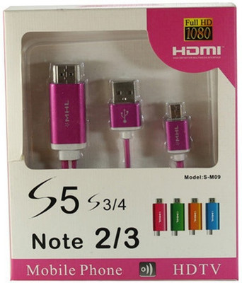 53% OFF on Microware Samsung Galaxy S 3/4/5 MHL HDMI Cable Pink