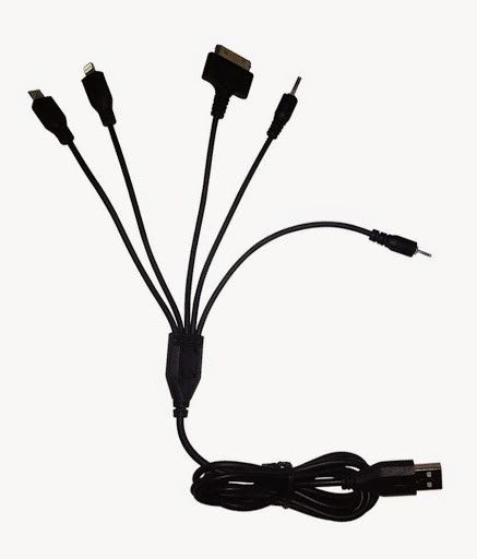 48% OFF on My Dress My Style 5 in 1 USB Mobile Charging Cable for Toshiba Satellite C50A-E0110 Notebook USB Cable Black
