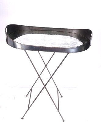 30% OFF on Goyal India Stand Iron, Glass Decorative Platter Brown