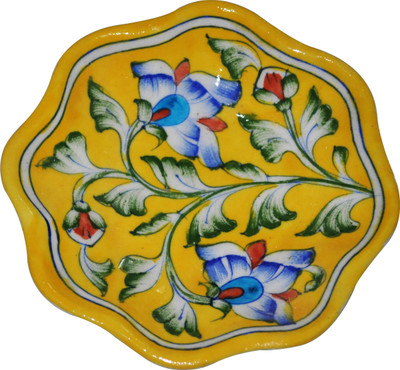 Neerja Ceramic Decorative Platter Yellow
