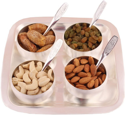 45% OFF on GS Museum Silver Plated Decorative Platter Silver, Pack of 9