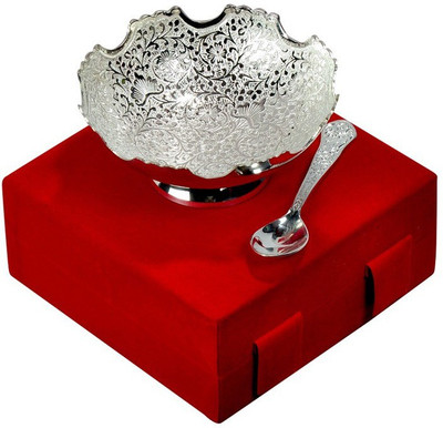 TI Giftware Brass Decorative Platter Silver, Pack of 2 TI Giftware Brass Decorative Platter Silver, Pack of 2