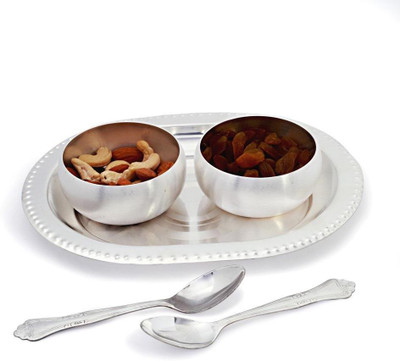 66% OFF on UFC Mart Silver Polish 2 Brass Bowl 2 Spoon N Tray Set Brass Decorative Platter Silver 66% OFF on UFC Mart Silver Polish 2 Brass Bowl 2 Spoon N Tray Set Brass Decorative Platter Silver