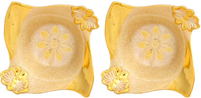 56% OFF on Reve Ceramic Decorative Platter Gold, Pack of 2